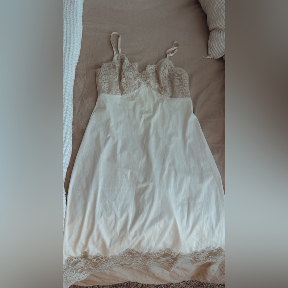 Bow Lace Slip Dress Nightgown